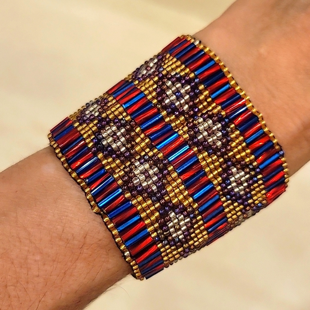 Gorgeous Hand-Beaded Cuff Bracelet - Picture 8 of 10